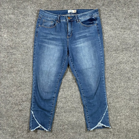 Royalty For Me Denim - Royalty For Me Womens Jeans Size 12 Blue Denim Frayed Hem Classic Mid Rise